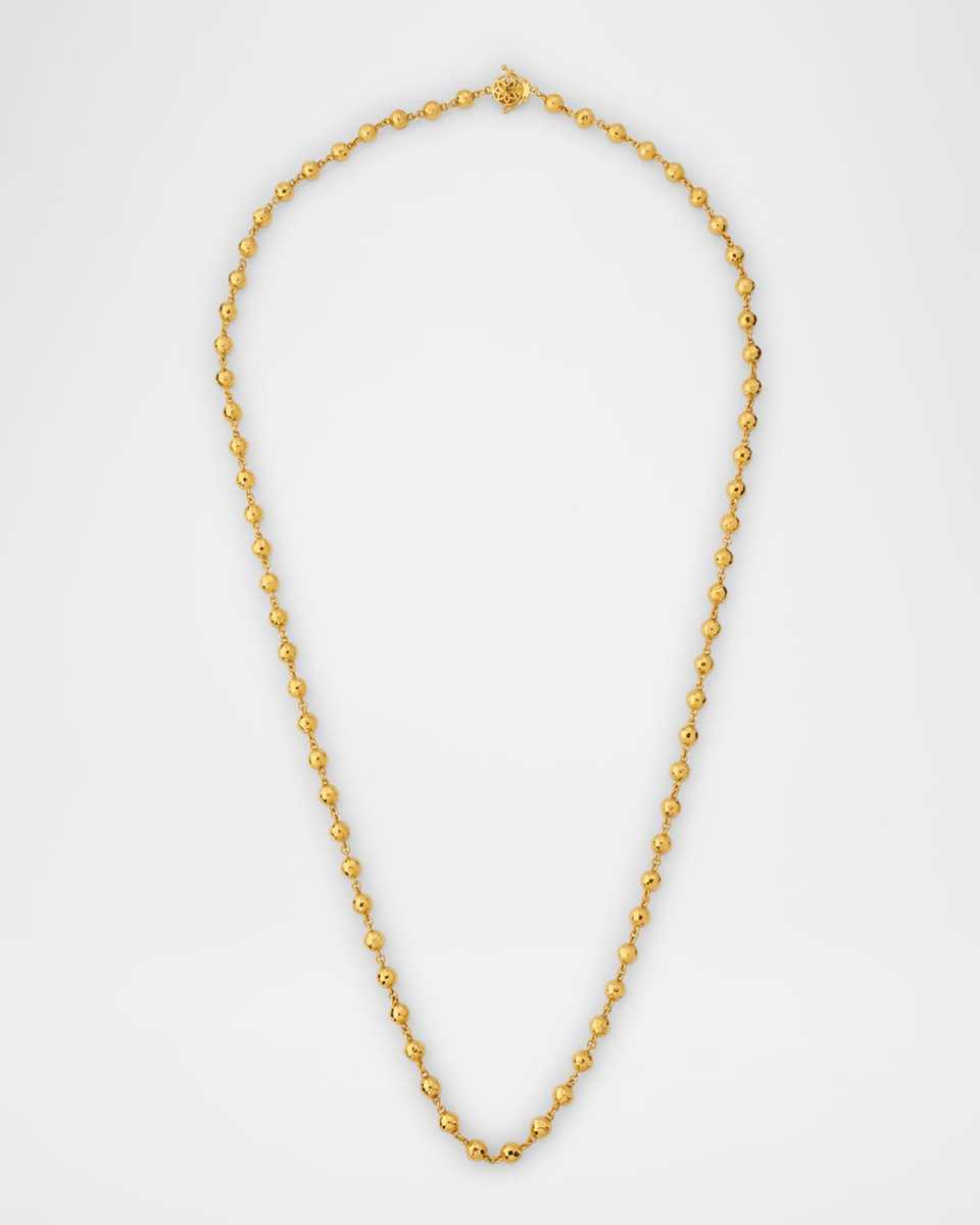 20K Disco Ball Chain Necklace with Mandala Clasp, 30"L